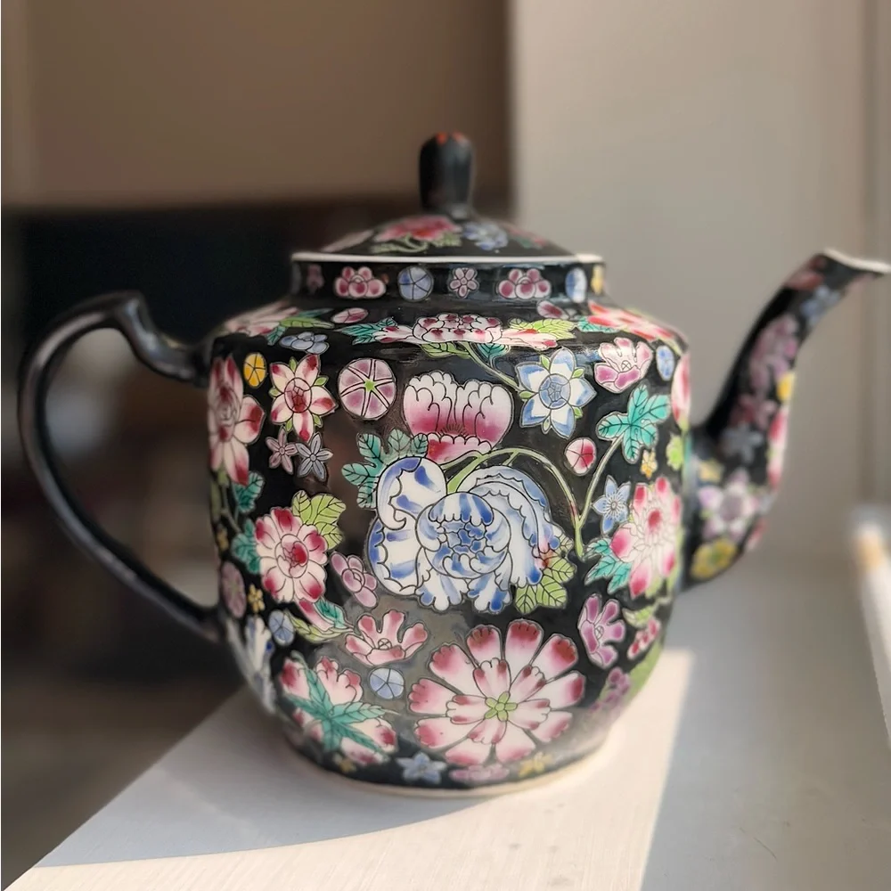 Vintage Chinese Tea Pot (flawless except few speckles INSIDE) ceramic - Picture 1 of 12